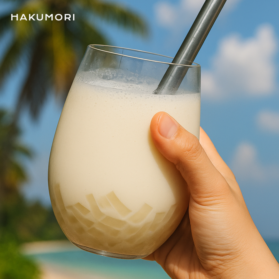 Tropical Piña Colada Smoothie with Coconut Jelly (Easy 3-Minute Recipe)