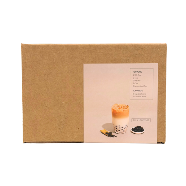 Bubble Tea Sampler Bubble Tea Drink Powder Tapioca Pearls and Coconut Jelly HAKUMORI Include Straws