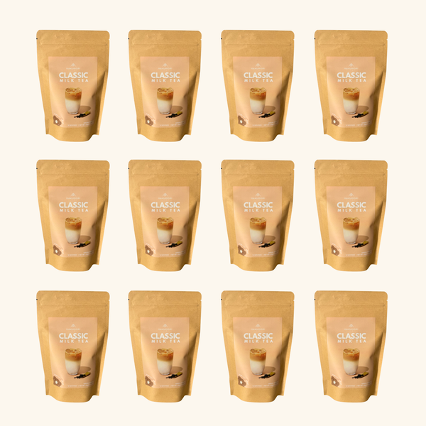 Milk Tea Powder DIY Instant Bubble Tea Kit HAKUMORI Case of 12 (144 Drinks)