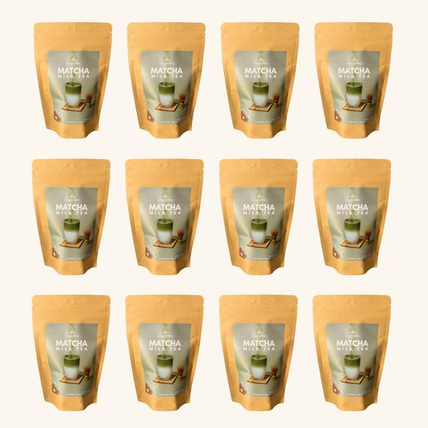 Matcha Milk Tea Powder DIY Instant Bubble Tea Kit HAKUMORI Case of 12 (144 Drinks)