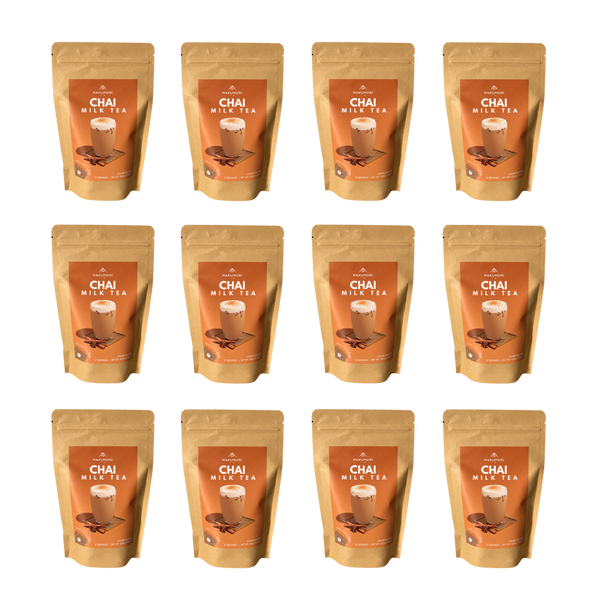 Chai Powder DIY Instant Bubble Tea Kit HAKUMORI Case of 12 (144 Drinks)