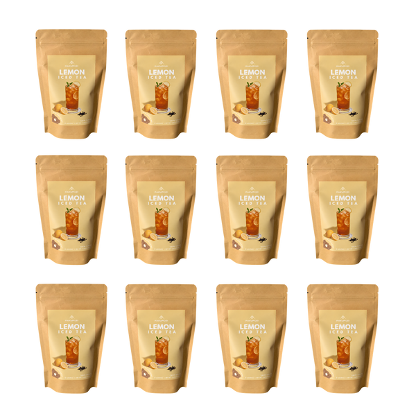 Lemon Iced Tea Powder DIY Instant Bubble Tea Kit HAKUMORI Case of 12 (144 Drinks)
