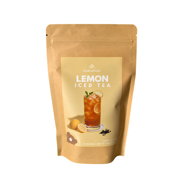 Lemon Iced Tea Powder DIY Instant Bubble Tea Kit HAKUMORI 1 Pouch (12 Drinks)