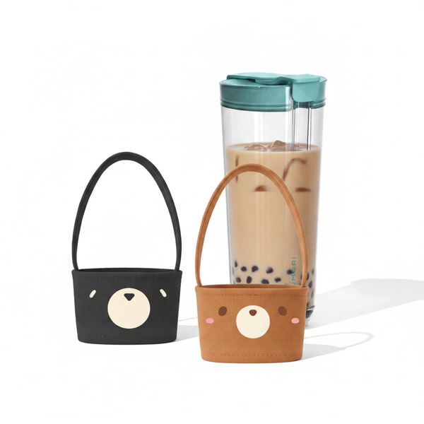 Clear Strawless Boba Tumbler (NEW) Bubble Tea Travel Tumblers HAKUMORI Blue Mori Cup Sleeve